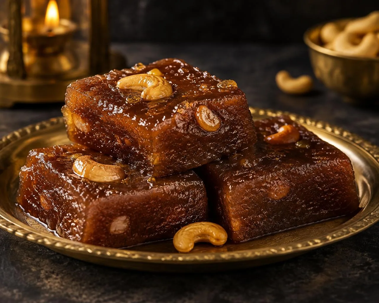 Madugula Halwa on a brass plate